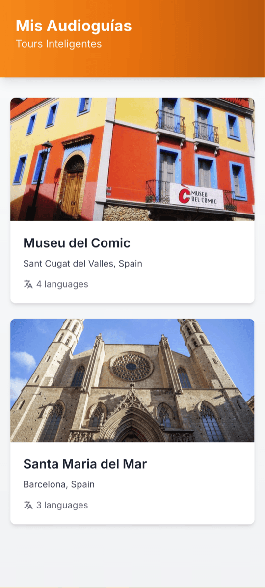 AUDIA app home screen